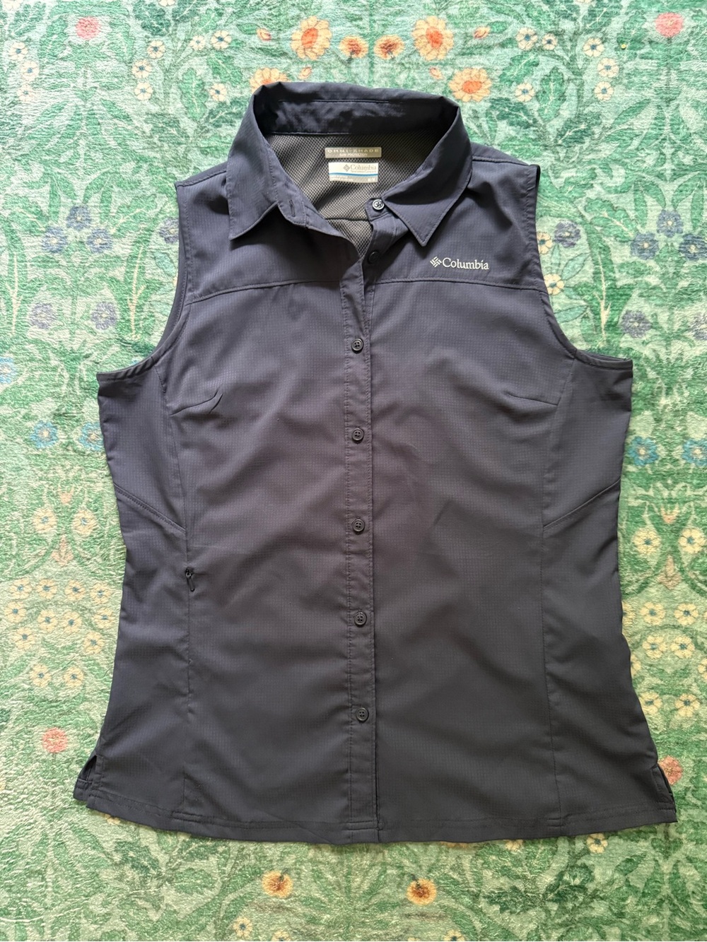Columbia Women's Navy Sleeveless Button-Down Shirt